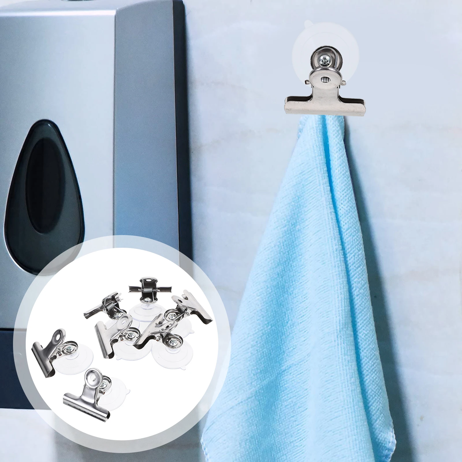 

8 Pcs Suction Cup Clips Clear Plastic Heavy Duty Steel Hook Display Crafts Decorations Smooth Surface No Drilling No Holes