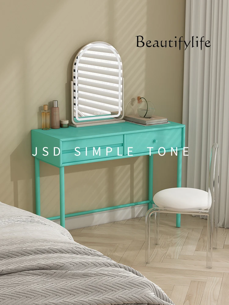 Nordic Multifunctional Dresser Modern Simple Bedroom Storage Cabinet Integrated Makeup Table Apricot Grey