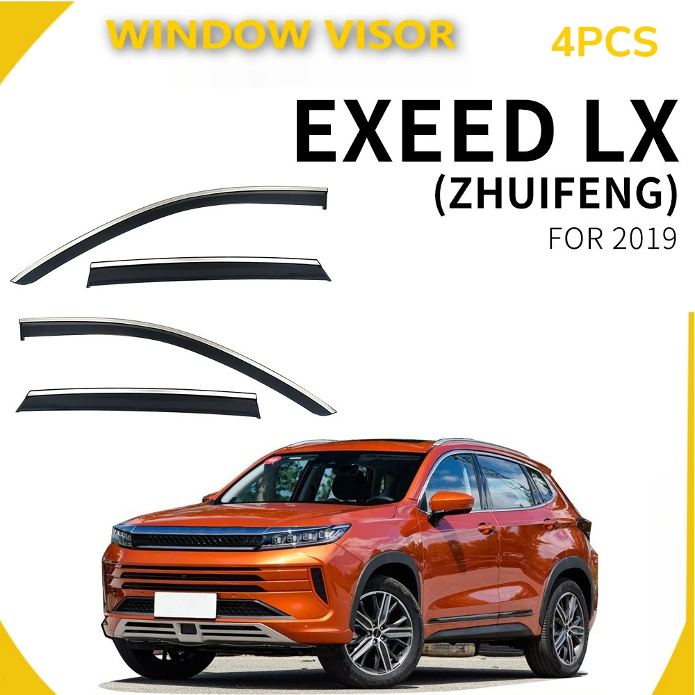 4PCS Chrome Window Visor For EXEED LX 2019