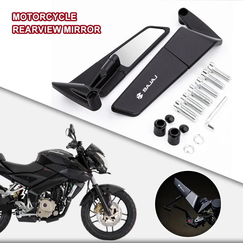 CNC Motorcycle Mirror Wind Wing side Rearview Reversing mirror For Bajaj Dominar 250 400 Pulsar Dominar250 Dominar400 Convex HD