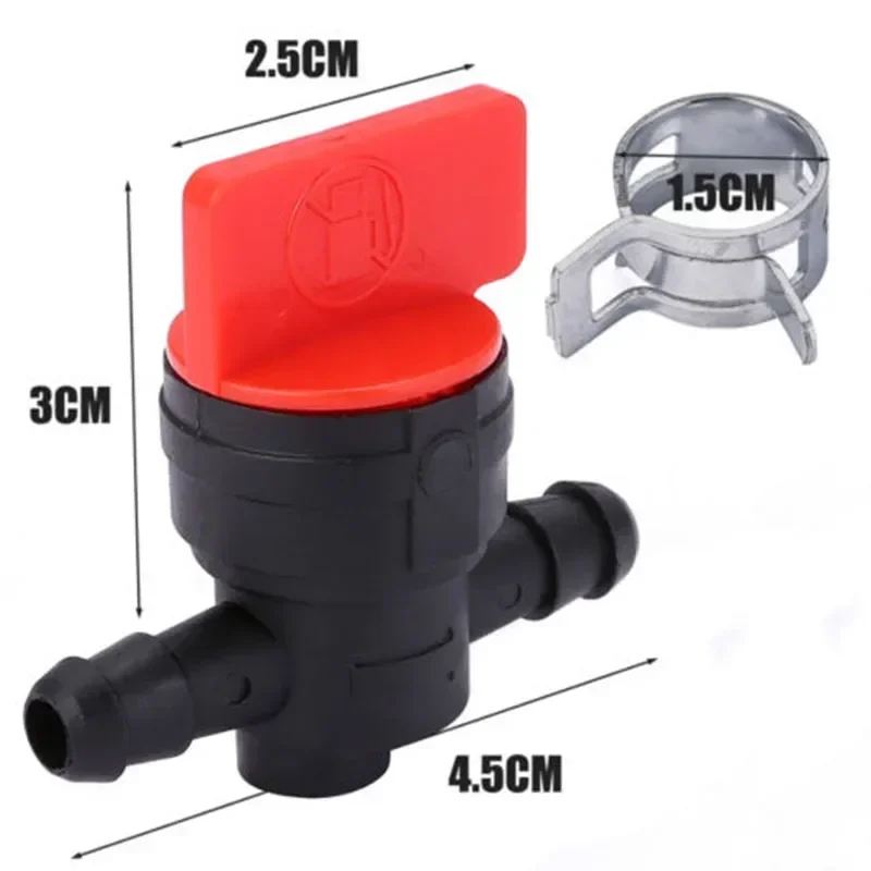 1/4" In-Line Straight Fuel Gas Shut Cut Off Valve Petcock With Clamps For Motorcycle Engine For For Tecumseh For Honda