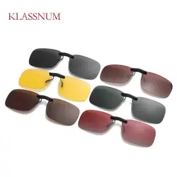 KLASSNUM Men Driving Clip On Sunglasses Polarized Clip on Sunglasses Clip Glasses for Myopia Day Vision Fishing UV400 Sun Glass