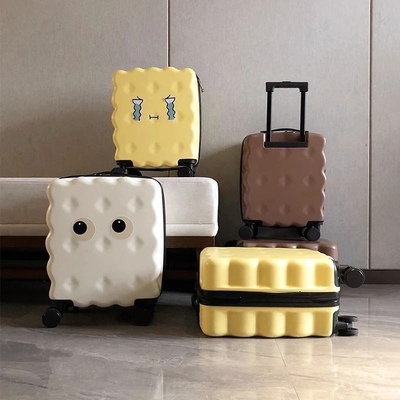 Cookie Suitcase Girl Small Size Luggage Lightweight Children's Suitcase on Wheels Cute Password Trolley Bags Students