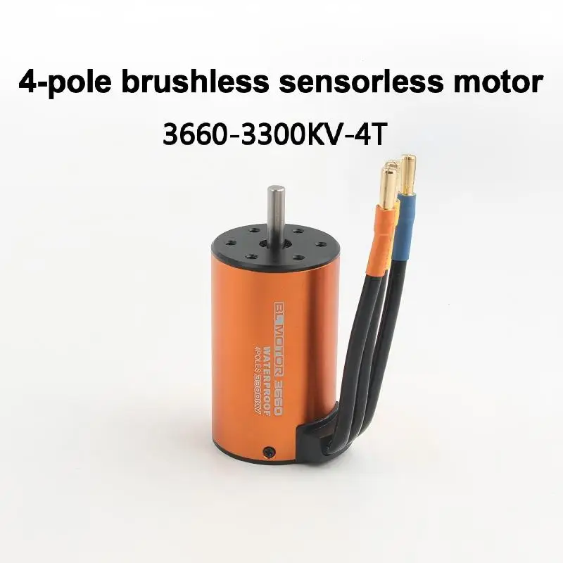 

FATJAY RC Hobby 3660-3300KV-4T 2-4S Battery Waterproof Brushless Sensorless Inrunner 4-pole Model Parts Motor for RC Car Boat