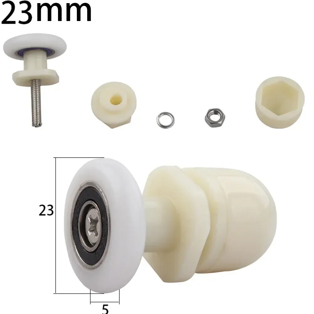 Pulleys Shower Door Rollers Shower Diameter 19/23/25mm Fittings Parts Runners Shower Cabins Steam Cabin Enclosures Wheels 4 Pcs