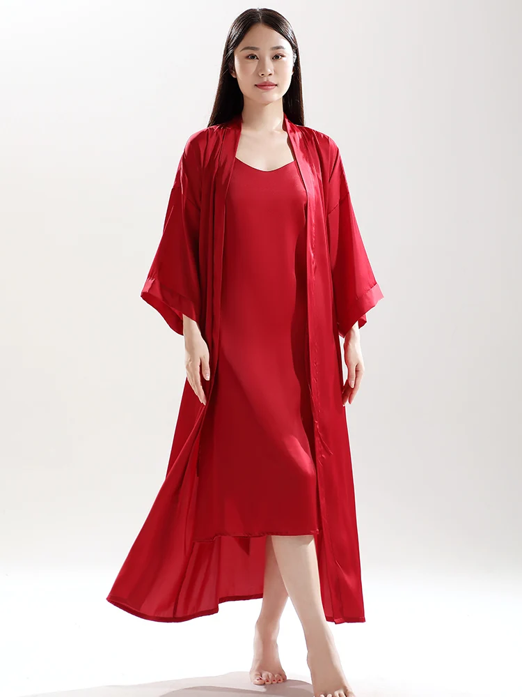 

New high-end sleepwear, women's mulberry silk long suspender nightgown, nightgown, home wear