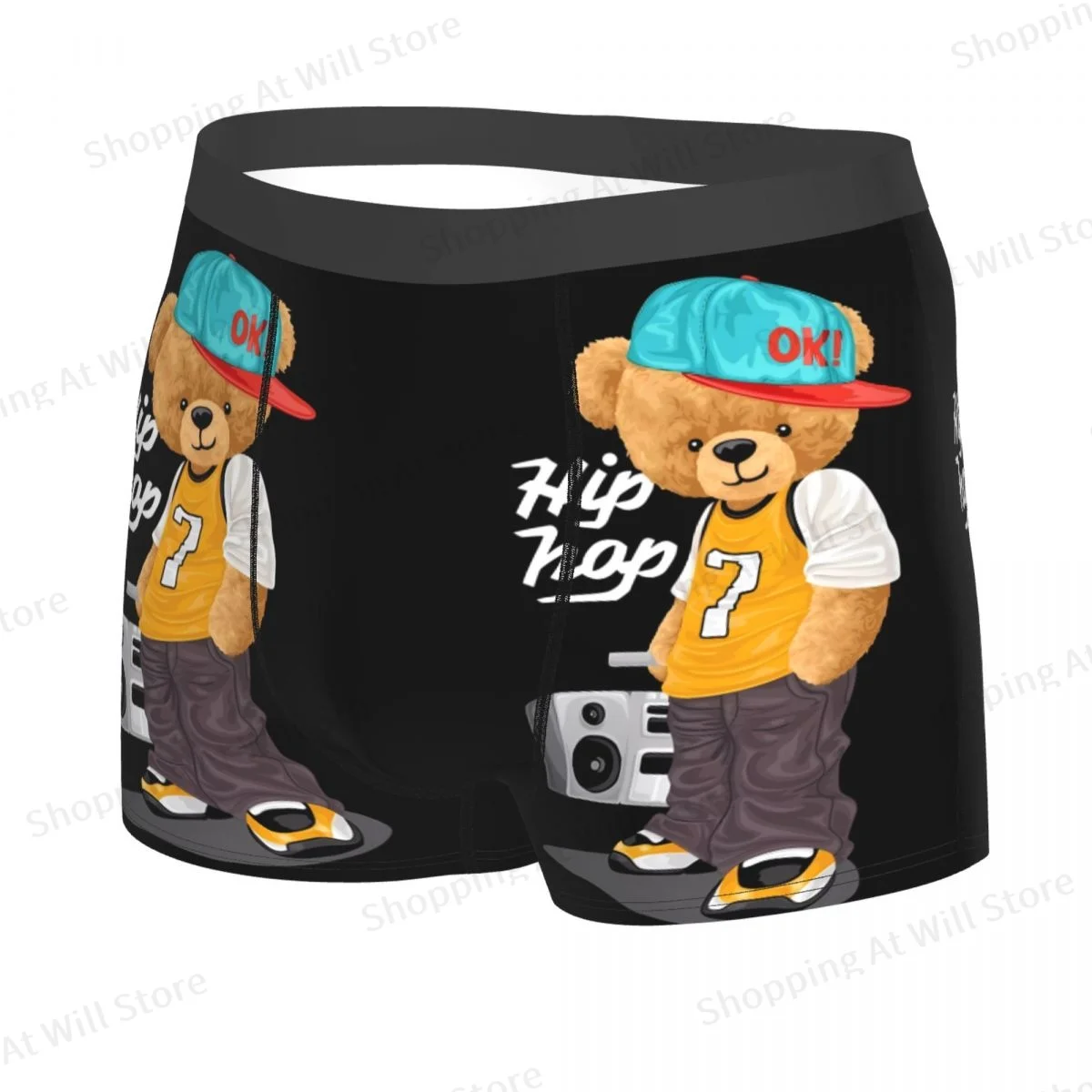 Teddy Bear Hip Hop Men Boxer Briefs Highly Breathable Underpants High Quality Print Shorts Birthday Gifts