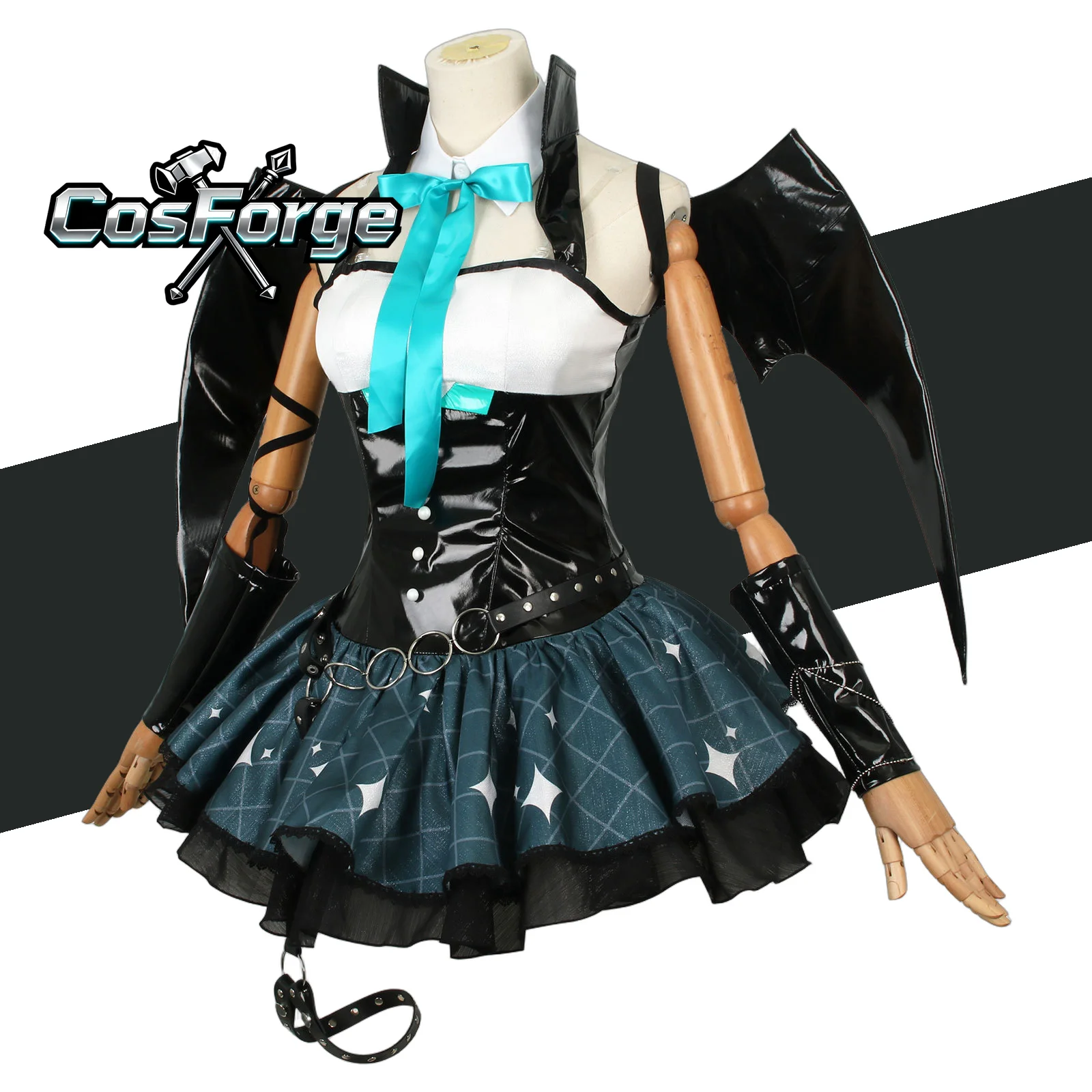 

Demon Miku Cosplay Rascal Little Devil Costume Halloween Villains Fanart Rasukaru Outfit for Adults Halloween Costumes for Women