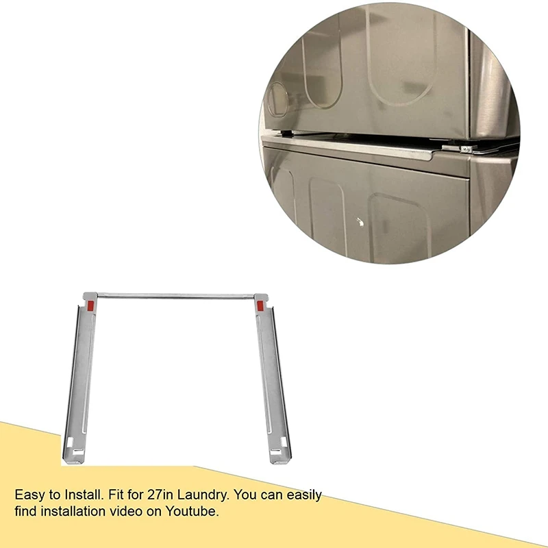 Laundry Stacking Kit Chrome Steel Fit for 27-in Washers and Dryers Replacement Parts (27 Inch)-A07G