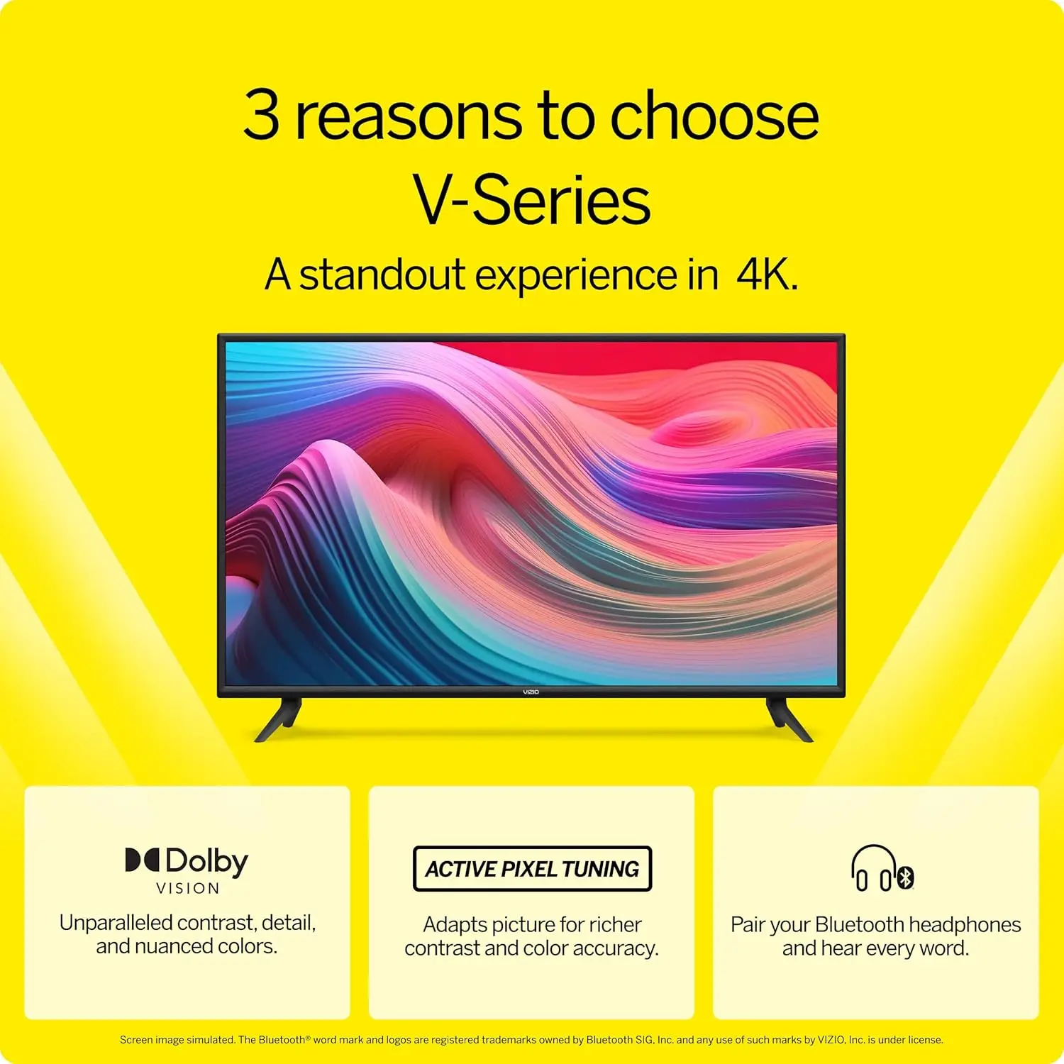 65-Inch V-Serie 4K Uhd Led Smart Tv Met Stem Afstandsbediening, Dolby Vision, Hdr10 +, Alexa Compatibiliteit, V655-J09, 2022 Model