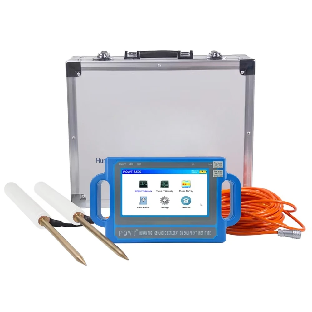 

PQWT S500 Industrial Metal Detectors Under Ground Deep Water Detection Machine Bore Well Drilling Groundwater Detector