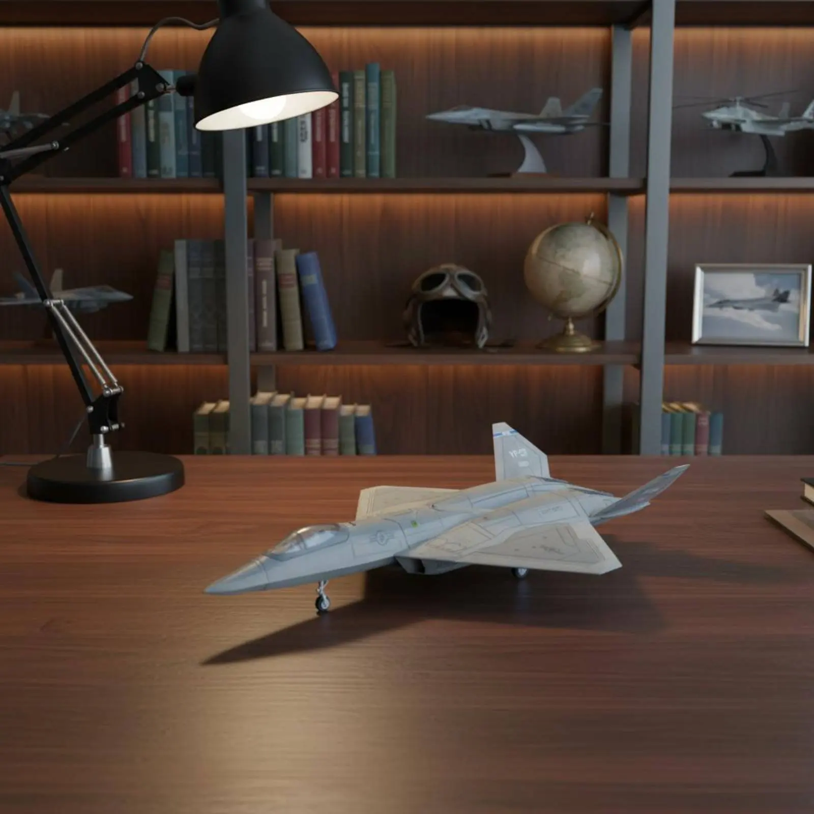 

YF-23 Model Plane Glueno-Glue Stealth Fighter Model 1/72 Fighter Kit Pre-Painted Easy Assembly for Boys, Desk Display, Playtime