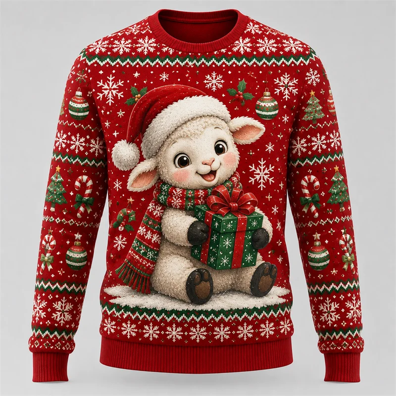 2027 New Animals Print Ugly Ch - Men'S Fashion Xmas Party recension och pris