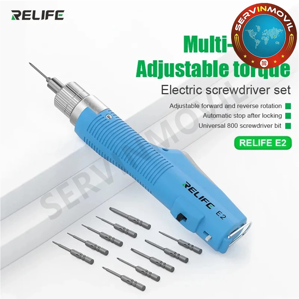 RELIFE E2 Torque Electric Screwdriver Set Multi-speed Adjustable Torque ,Adjustable Forward and Reverse Rotation Repair Tools