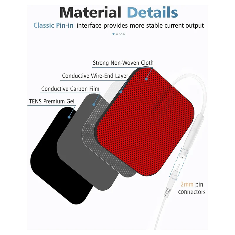 AA63 HOT 40PCS Value Pack Cuscinetti di ricambio per unità TENS, elettrodi riutilizzabili senza lattice compatibili con la macchina TENS