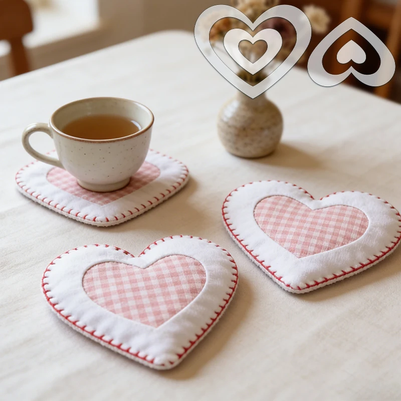 YOMDID 4pcs Transparency PET Nesting Heart-Shaped Templates - Templates for Quilting Bags, Clothing, Quilts, and Pillowcases