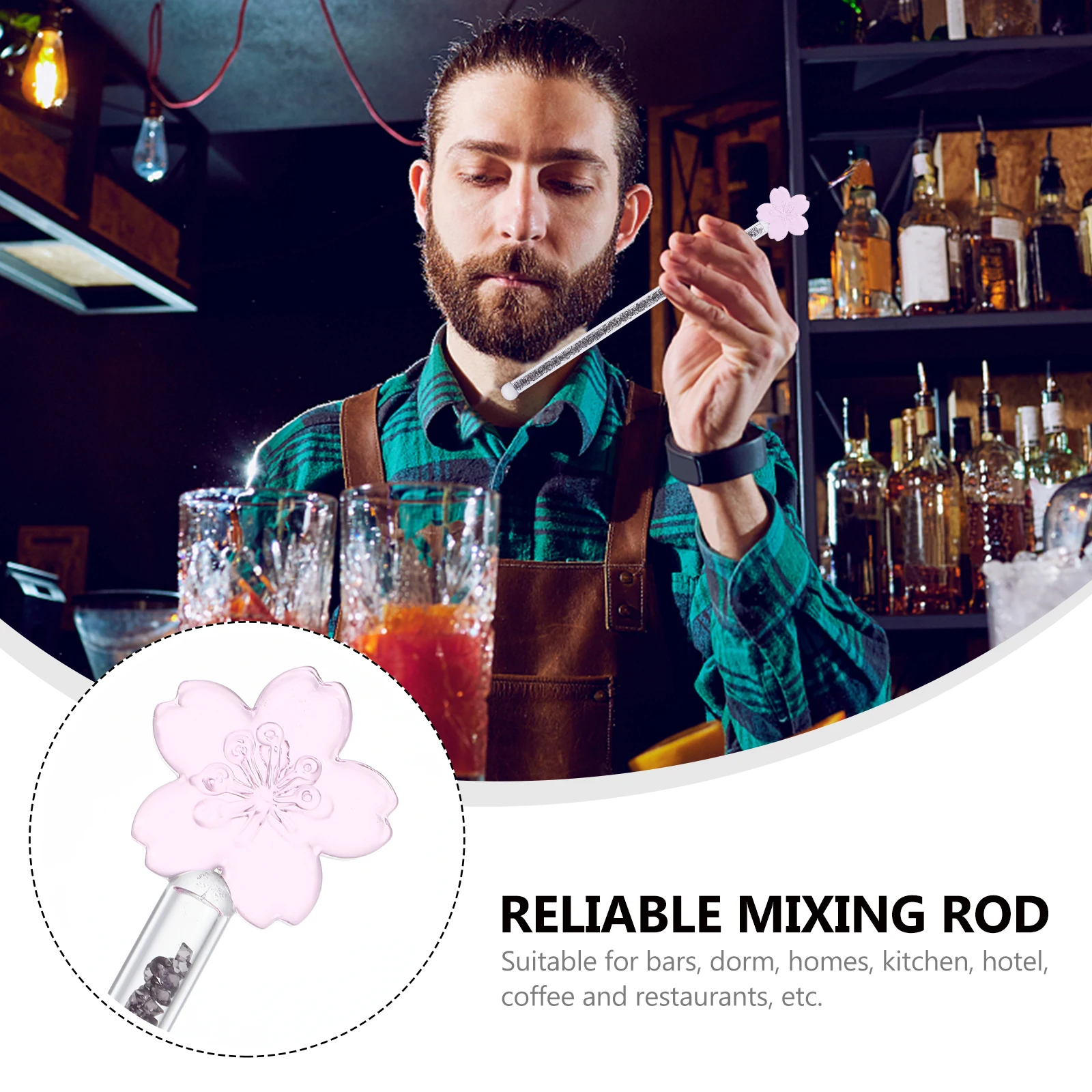 

Glass Stirring Rod Long H Beverage Stick Cocktail Drink Mixer Juice Muddler Bar Tool Kitchen Home Hotel Restaurant Milk