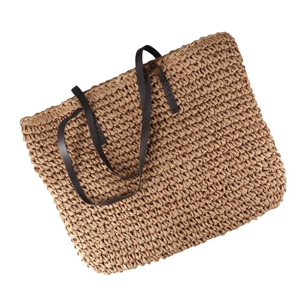 Cute Casual Large Capacity Outdoor All-match Travel Shopping Bags Women Woven Bag Shoulder Bag Korean Style Bag Straw Bag