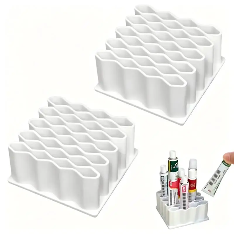 Wave Design Desktop Organizer Storage Rack,suitable for Makeup Brushes,pencils and Markers,tube-shaped Medical Supplies