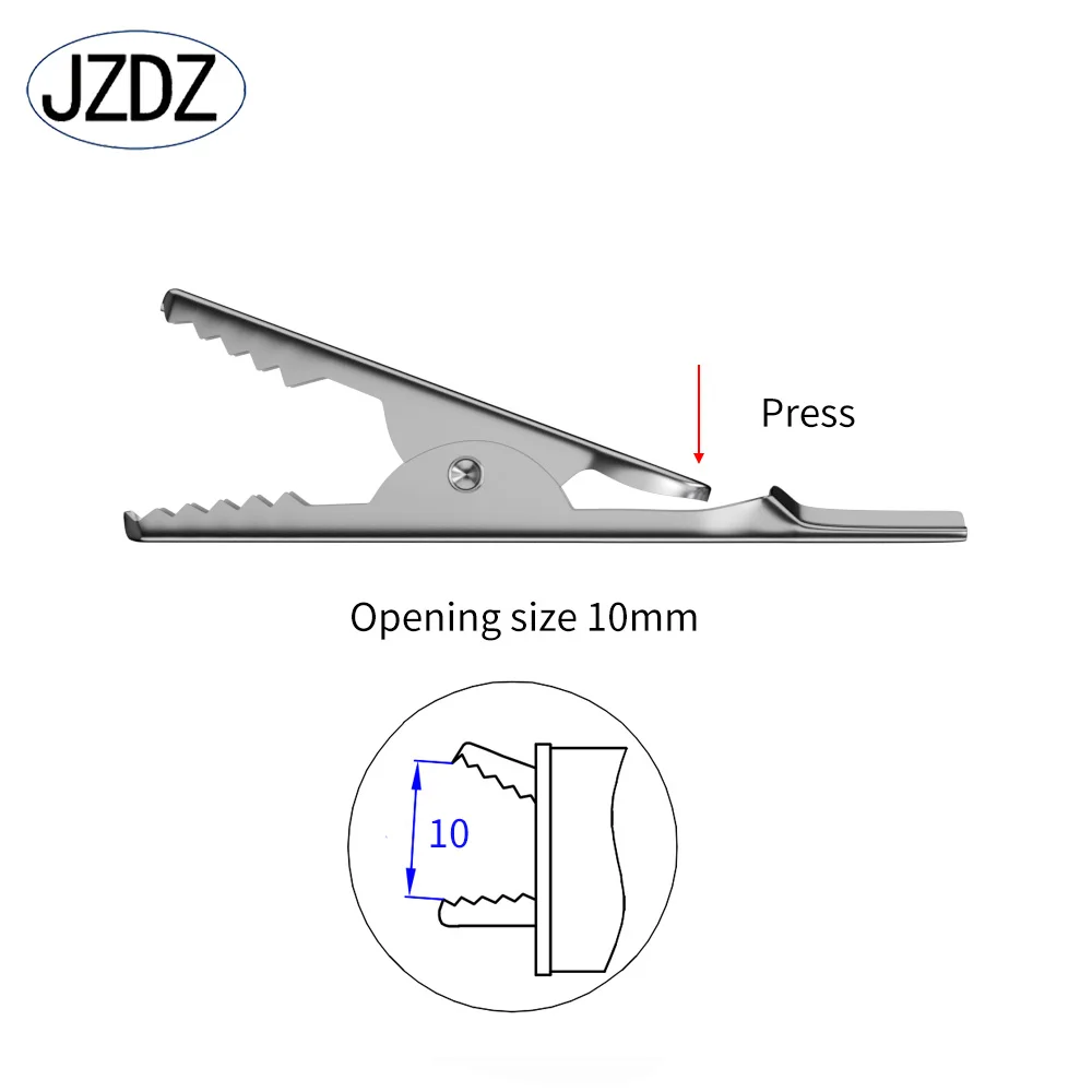 JZDZ 10PCS Insulation Alligator Clips with 2MM Socket Metal Crocodile Clamp Test Clamp for Multimeter Tester Probe J.60009