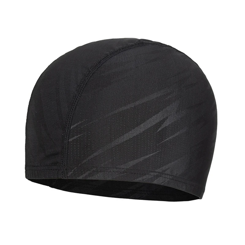 Bonnet de bain en spandex pour hommes et femmes, bonnet d\'eau, noir, pluie, peau de requin, lettres imprimées, accessoires de piscine, adultes