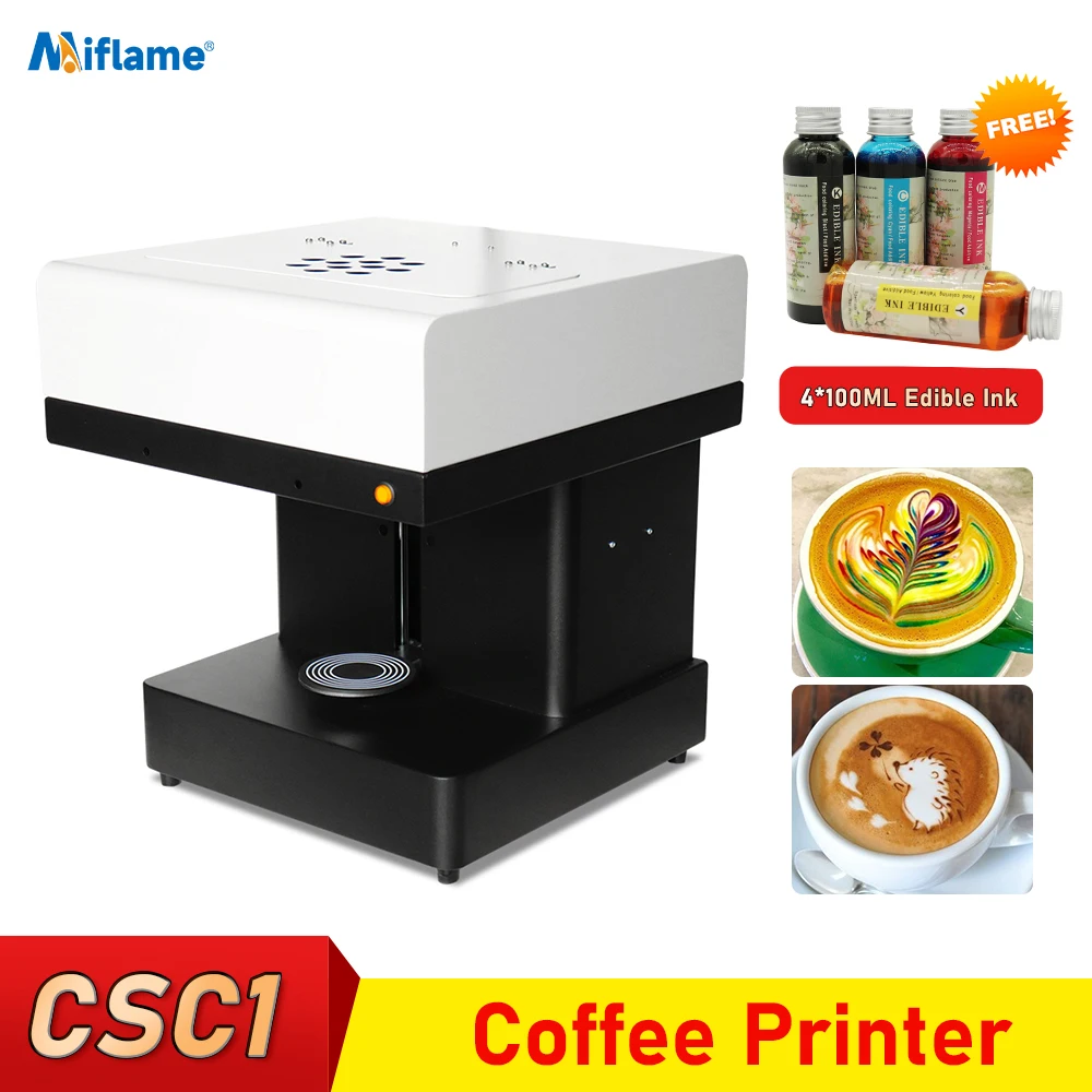 Latte Art Coffee Printer Automatic Beverages DIY Printing Photo printer On Coffee Edible Ink Cartridges Coffee Printing Machine