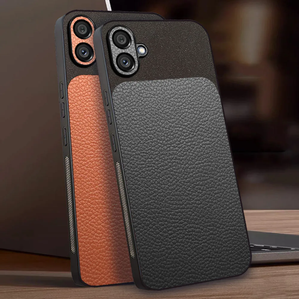Splice Leather Case For Samsung Galaxy A07 Business Silincone Shock Resistant Phone Cover For Samsung A07 Case