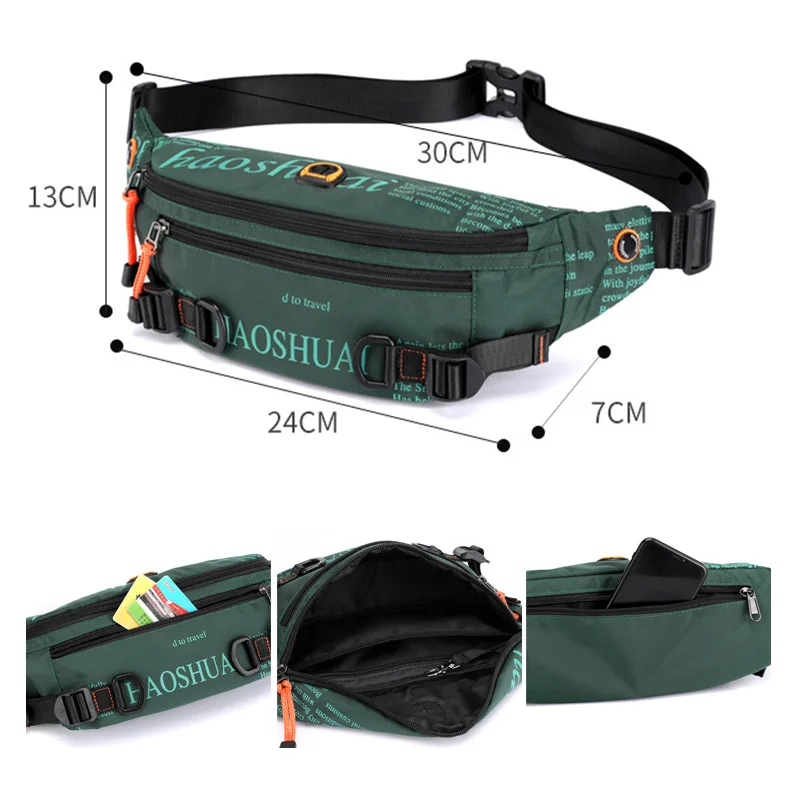 Men's new outdoor waist bag fashionable chest bag fashion camouflage crossbody bag casual sports running close fitting waist bag