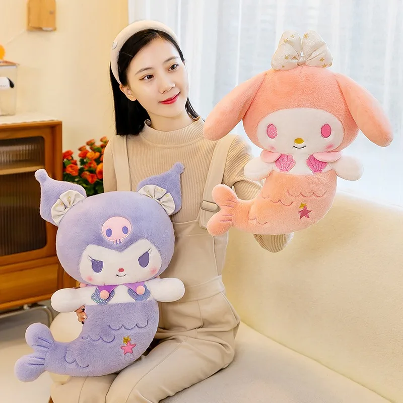 40 سنتيمتر سانريو حورية البحر ألعاب من نسيج مخملي أسود جميل ميلودي أفخم دمية سوبر لطيف فتاة غرفة نوم الديكور دمية هدية عيد