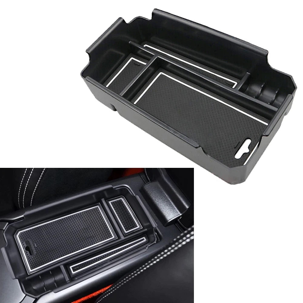 

For Volvo XC40 2019 2020 Car Central Armrest Storage Box Center Console ABS Container Organizer Bracket with Removable Mat