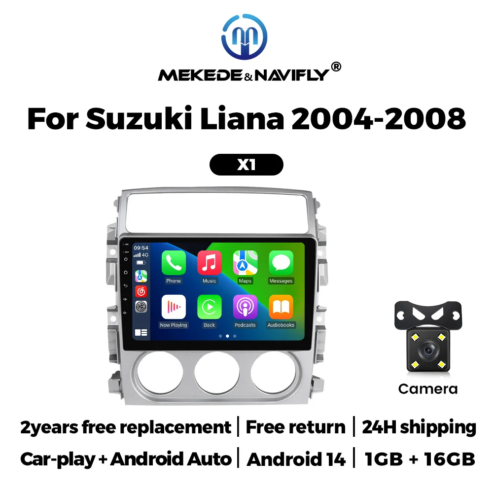 MEKEDE Autoradio voor Suzuki Liana 2004-2008 Autoradio Multimedia Video Player GPS Navigatie 9 Inch Android 14 Stereo