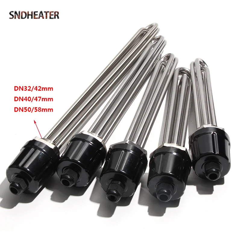 SNDHEATER DN32 DN40 DN50 Solar Immersion Water Heating Element 220V 380V 3/4.5/6/9/12KW Heater Equipment  Tube for Home Boiler