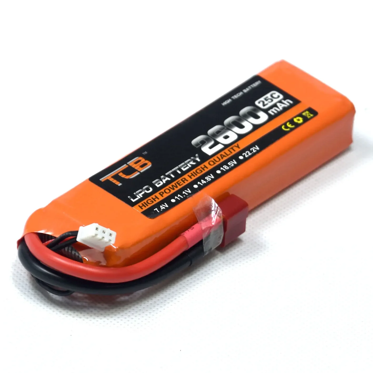 7.4V 2S 2600mAh 25C LiPO Battery T plug max 40C Lipolymer power for RC Model Airplane Glider Helicopter FPV Drone