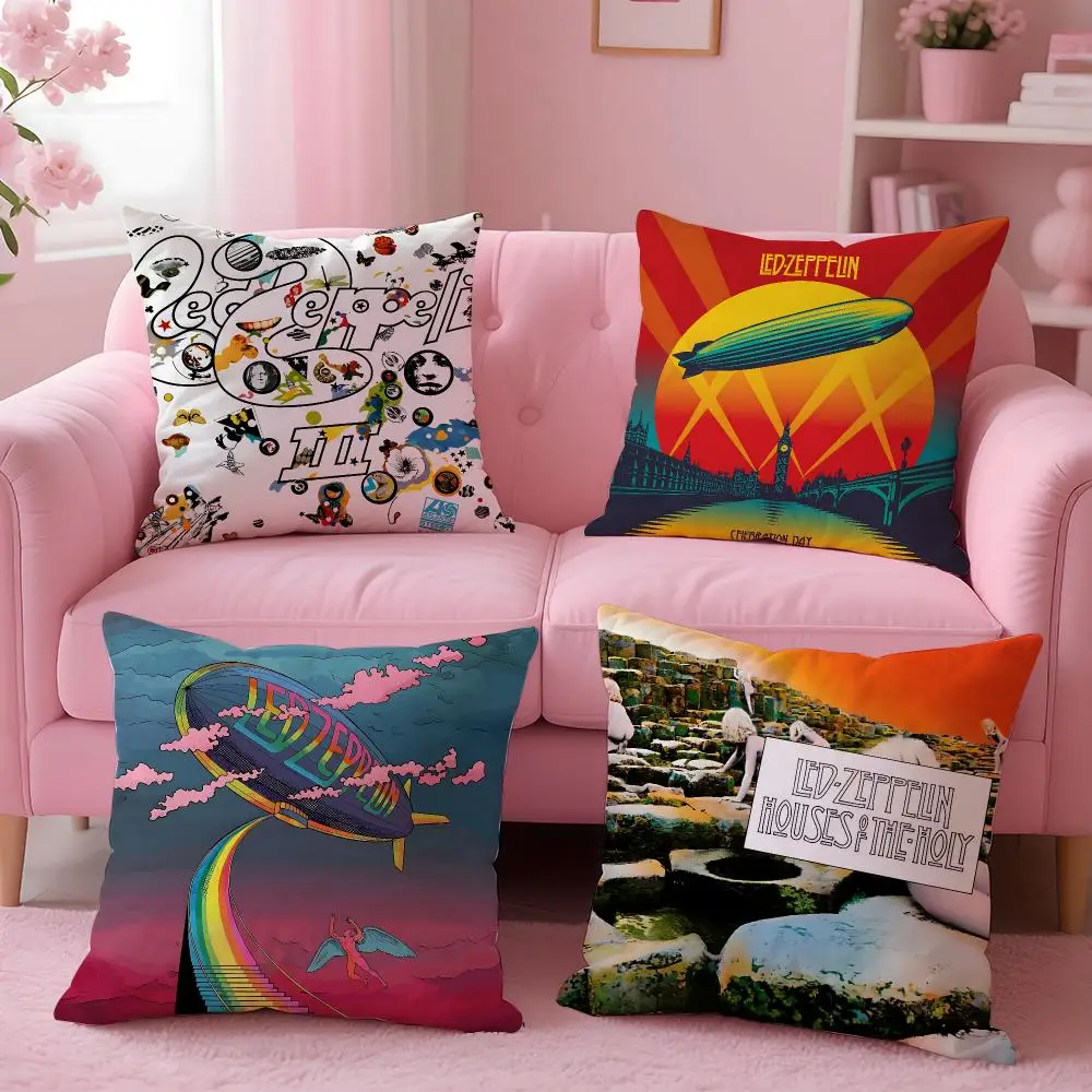 band Led Zeppelin Cushion Cover 1Pc  Cushion Cover 50x50 45x45 40x40 Pillowcase Decorative Sofa Home Decor