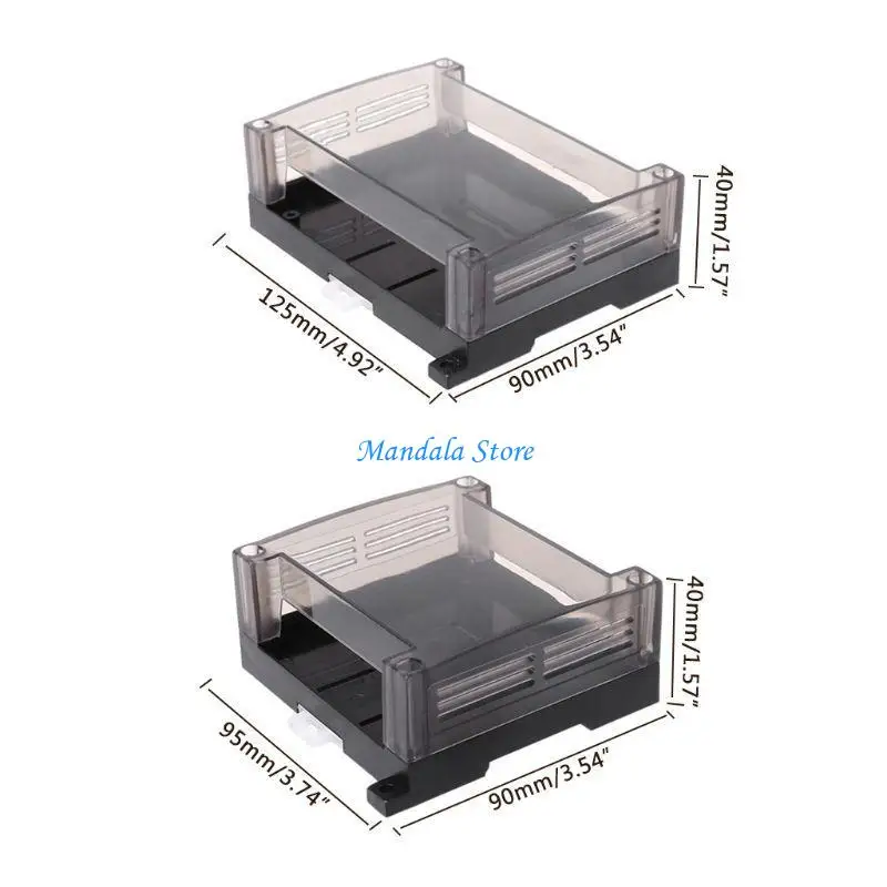 U2JC Transparent Plastic Industrial Control Box Panel Enclosure Case Din Project Electronic DIY PCB Shell
