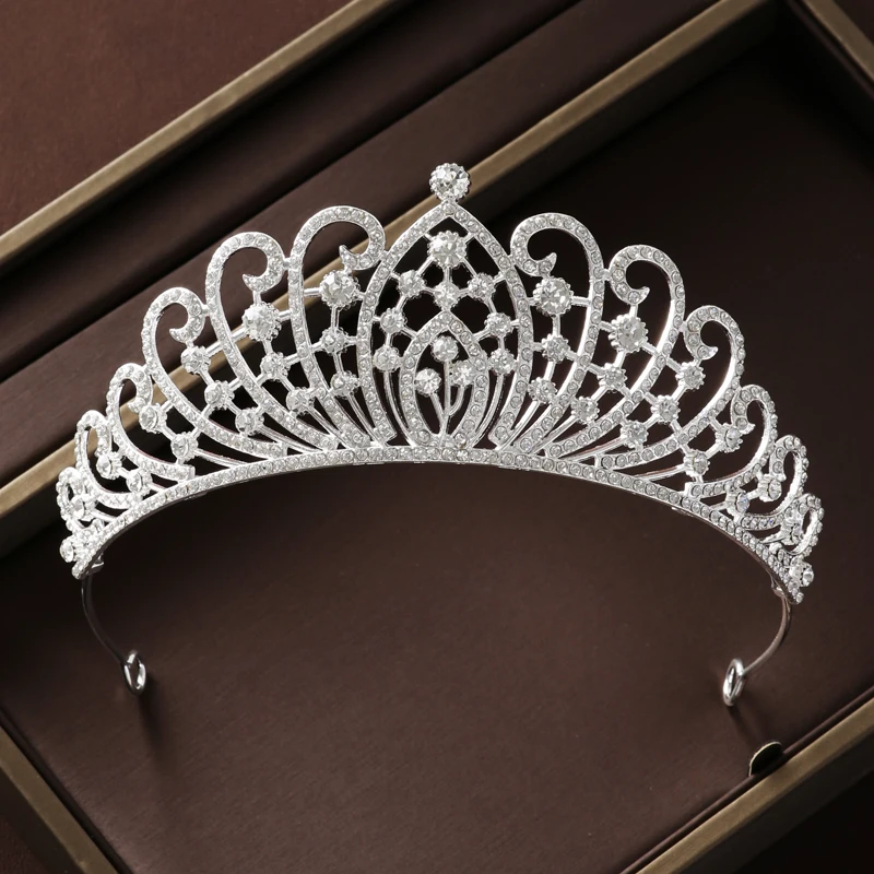 Itacazzo Bridal Headwear Silver-colour Luxurious Style Classical Ladies' Bridal Tiaras