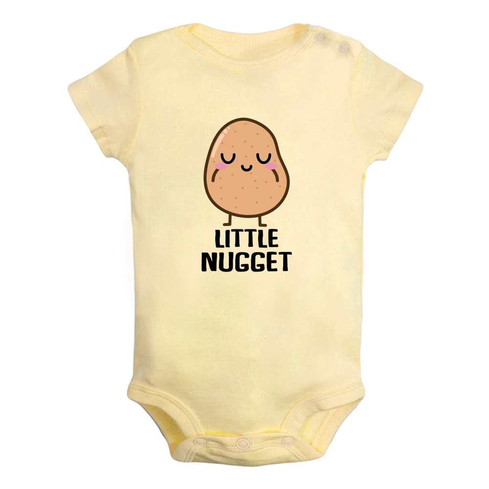 Little Nugget-Potato , Baby Bodysuit Cute Boys Girls Rompers Infant Short Sleeves Jumpsuit Newborn Soft Clothes