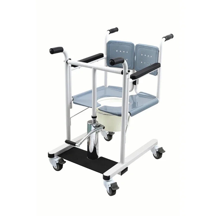 Adjustable Height Folding Manual Lift Chair For Elderly Handicapped Commode Toilet Patient Shower Bathroom Safety Equipment