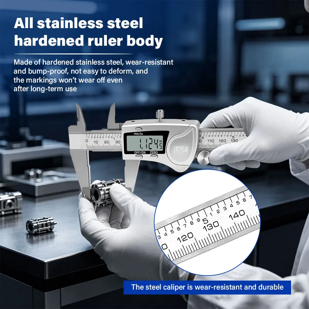 IP54 Calipers Stainless Steel Digital Pachymeter Caliber Measuring Tools Carpenter Tools Electronic Caliper Metal Vernier Ruler