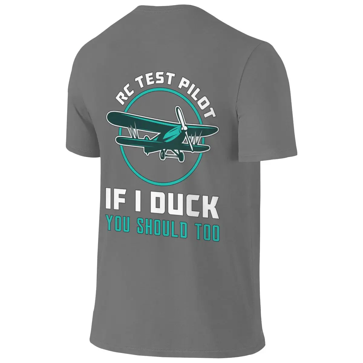 RC Test Pilot If I Duck You Should Too RC Plane Couple Style Reversible T-shirt Girlish Feeling Bright Colors Short Sleeve