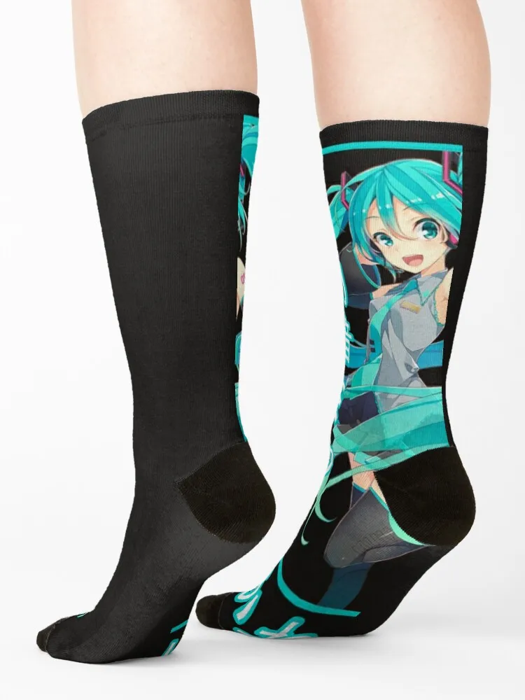 Hatsune Miku Classic Socks gym heated Antiskid soccer winter thermal Men Socks Women's
