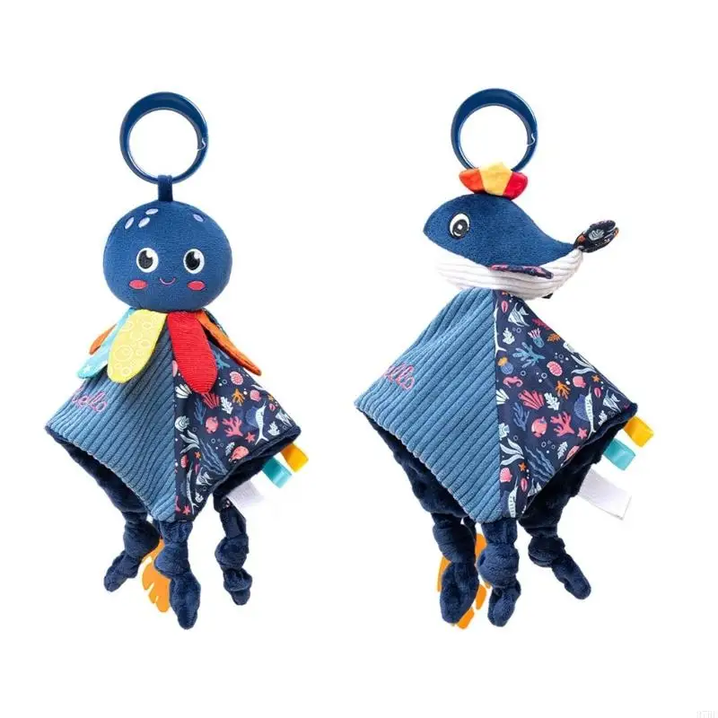 97Be Plüsch Ozean Tierbaby beruhigte Spielzeug mit eingebautem Teether und Crinkle Paper