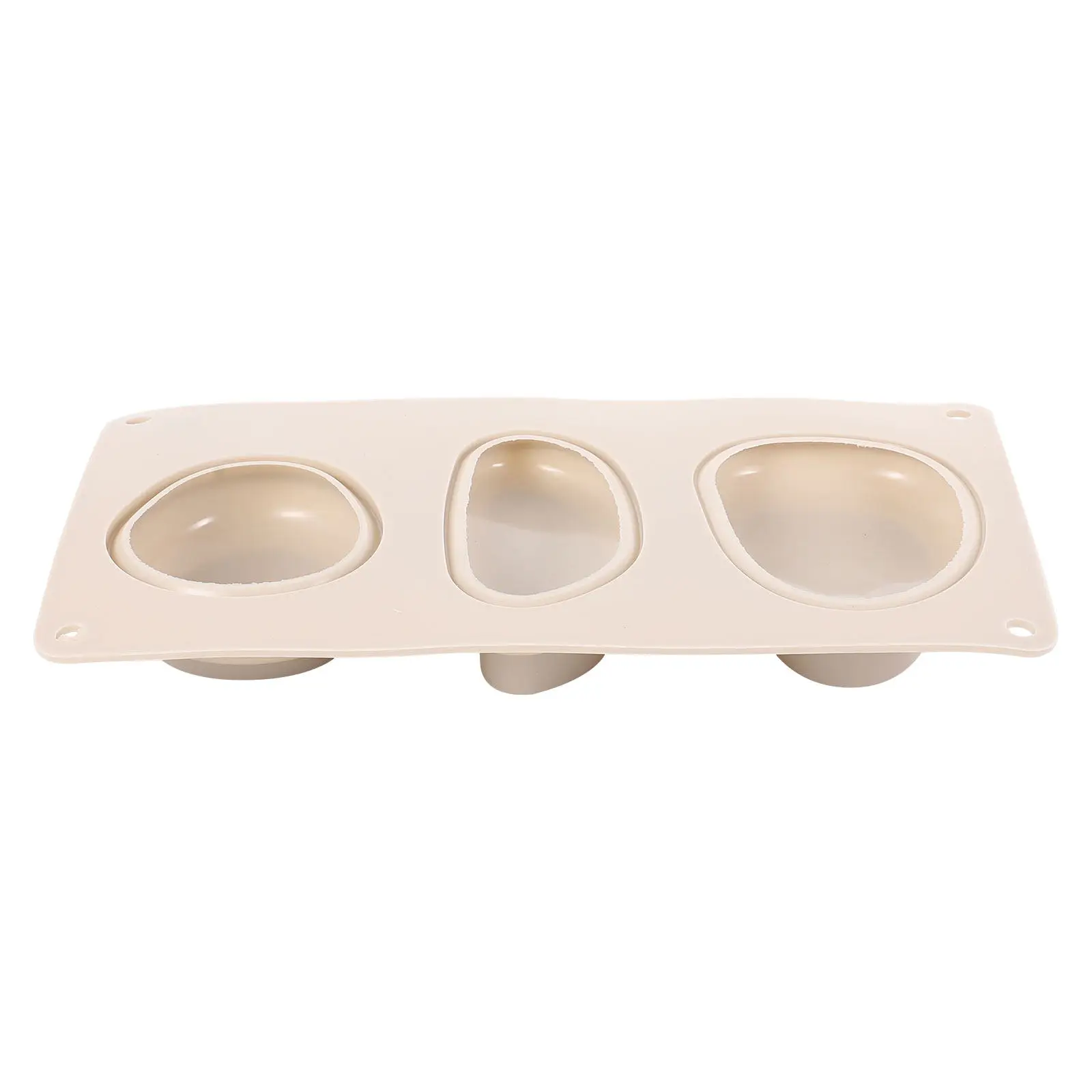 

1Pcs Oval Silicone Cobblestone Shape Soap Mold 3 Cavities for DIY Handmade Soaps Gypsum Cement Plaster Making Flexible Mold