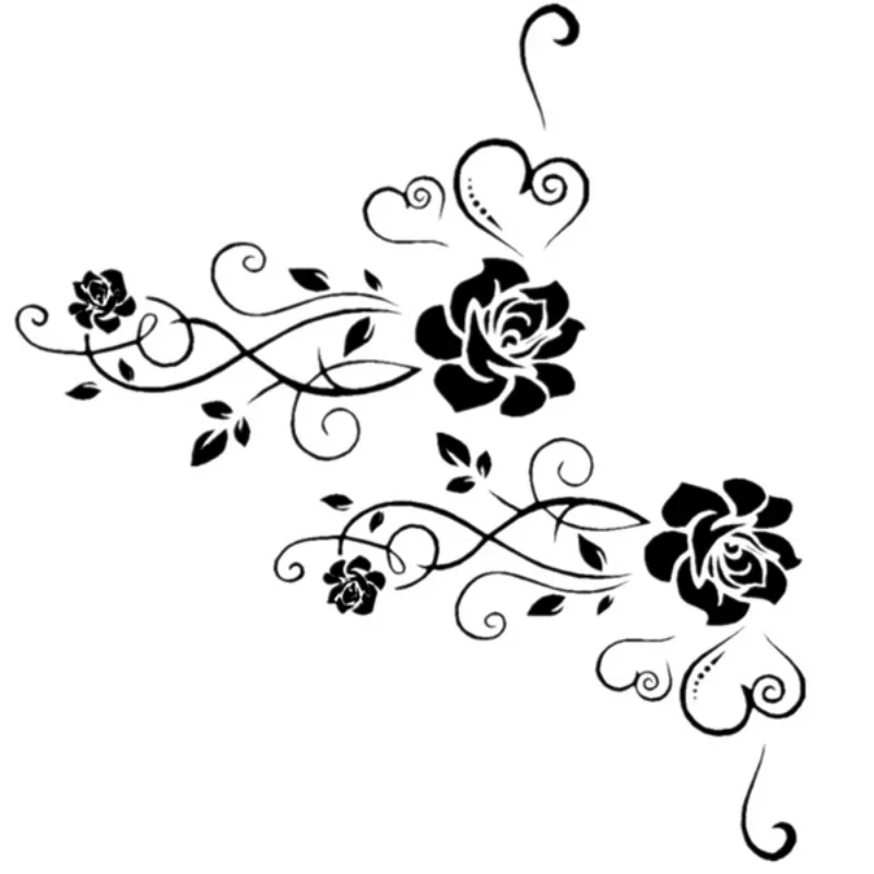 Car Sticker Beautiful Flowers Rose Vinyl Decals Car Motorcycle Bumper Body Rear Window Decorative Decal,20*10CM