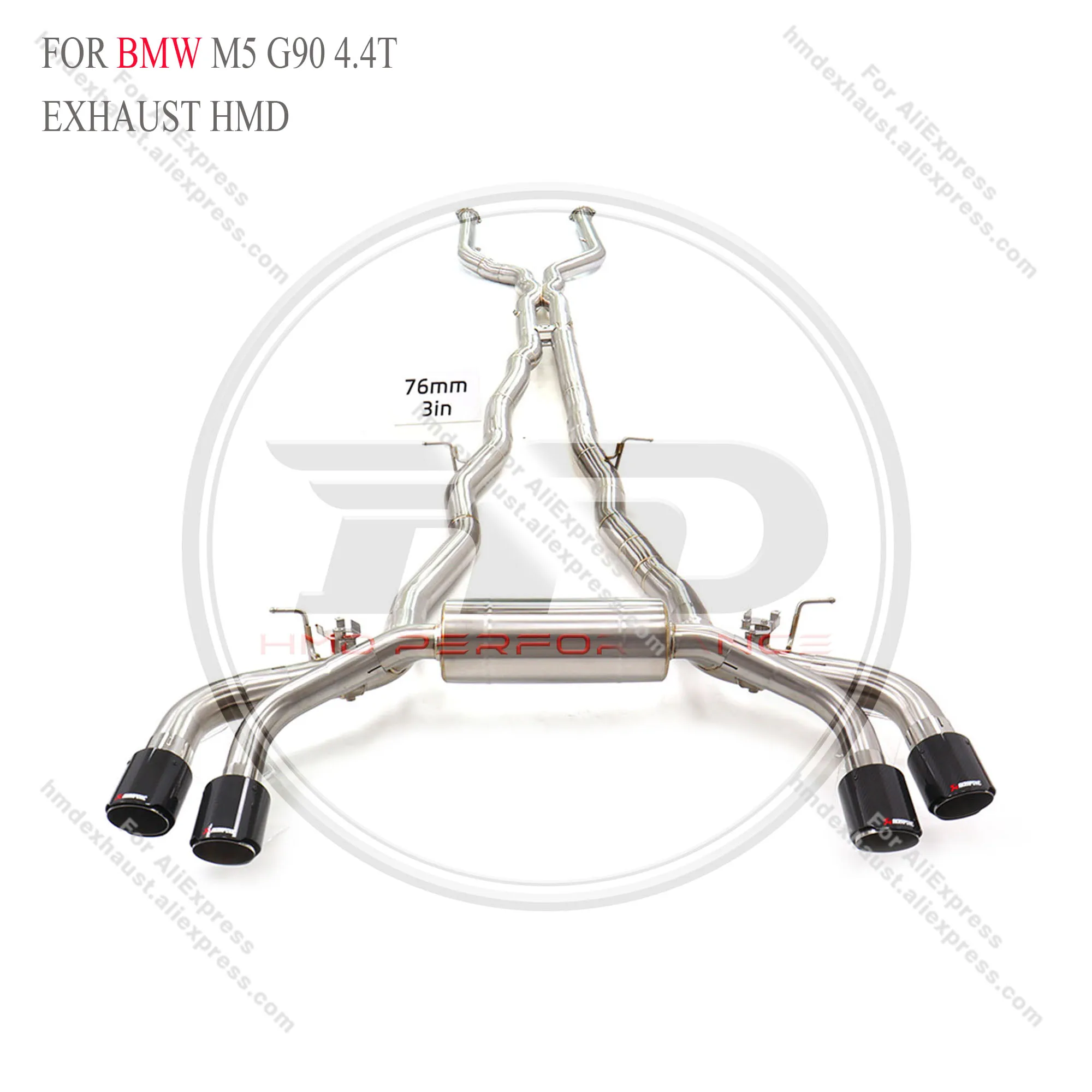

Stainless stee Catback For BMW M5 G90 4.4T With Valve HMD Exhaust System Performance Quality certification