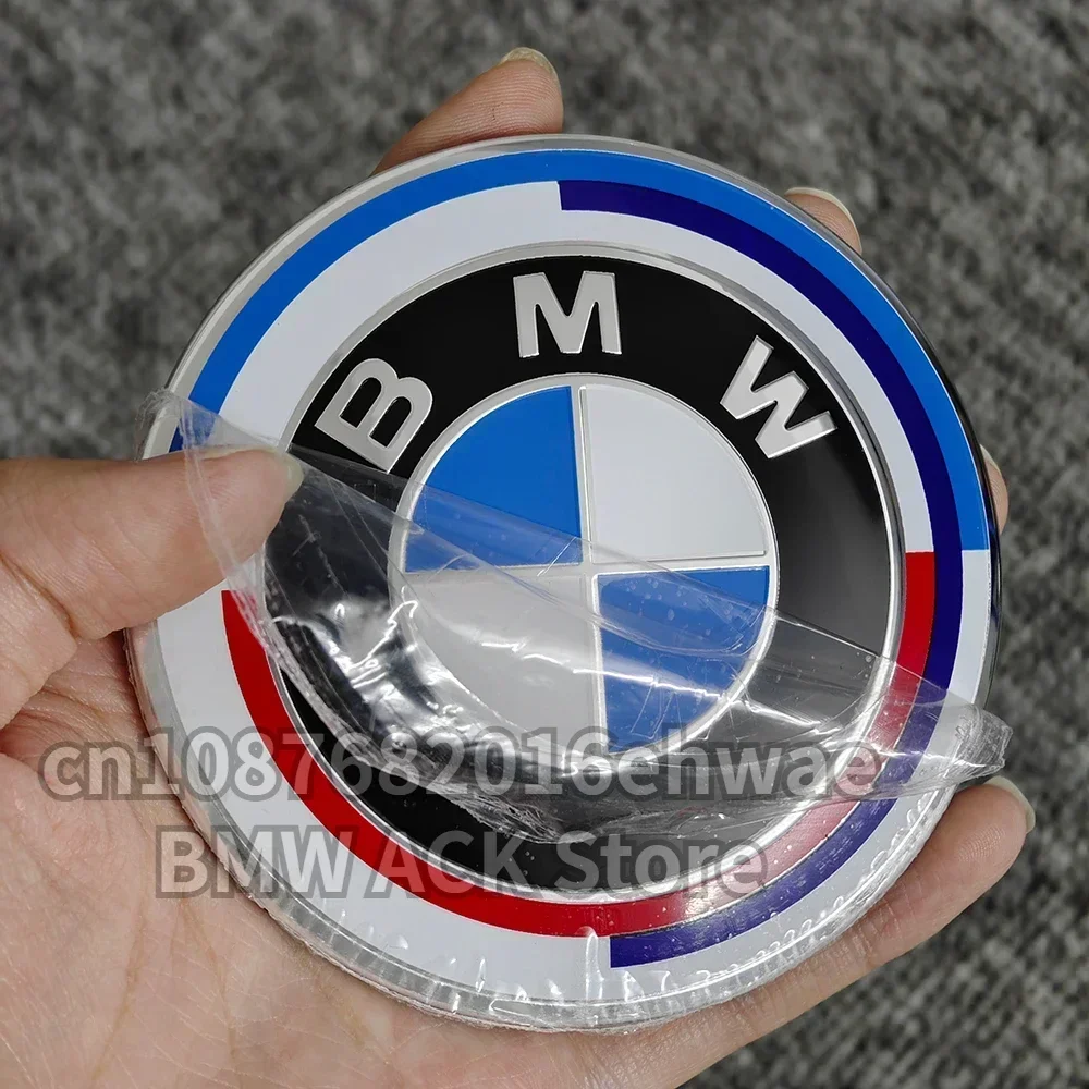 95 مللي متر 50th الذكرى الجبهة شعارات لسيارات BMW 7 Series G11 G12 2022-2024 محور السيارة مركز قبعات عجلة القيادة ملصق