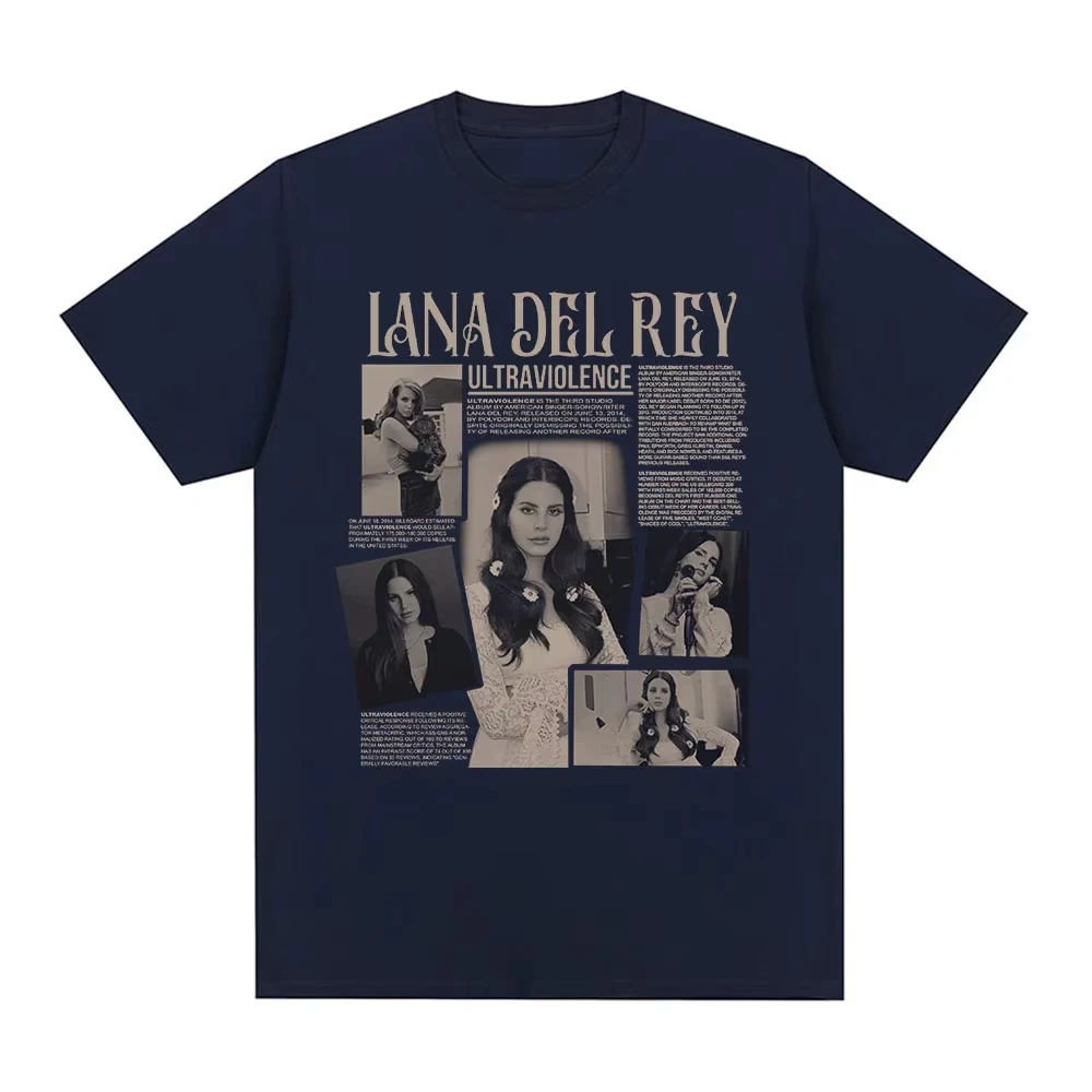 Lana Del Rey T Shirt Ultraviolence Music Album T-shirts Men Women Hip Hop Vintage Short Sleeve Loose T Shirt Harajuku Streetwear