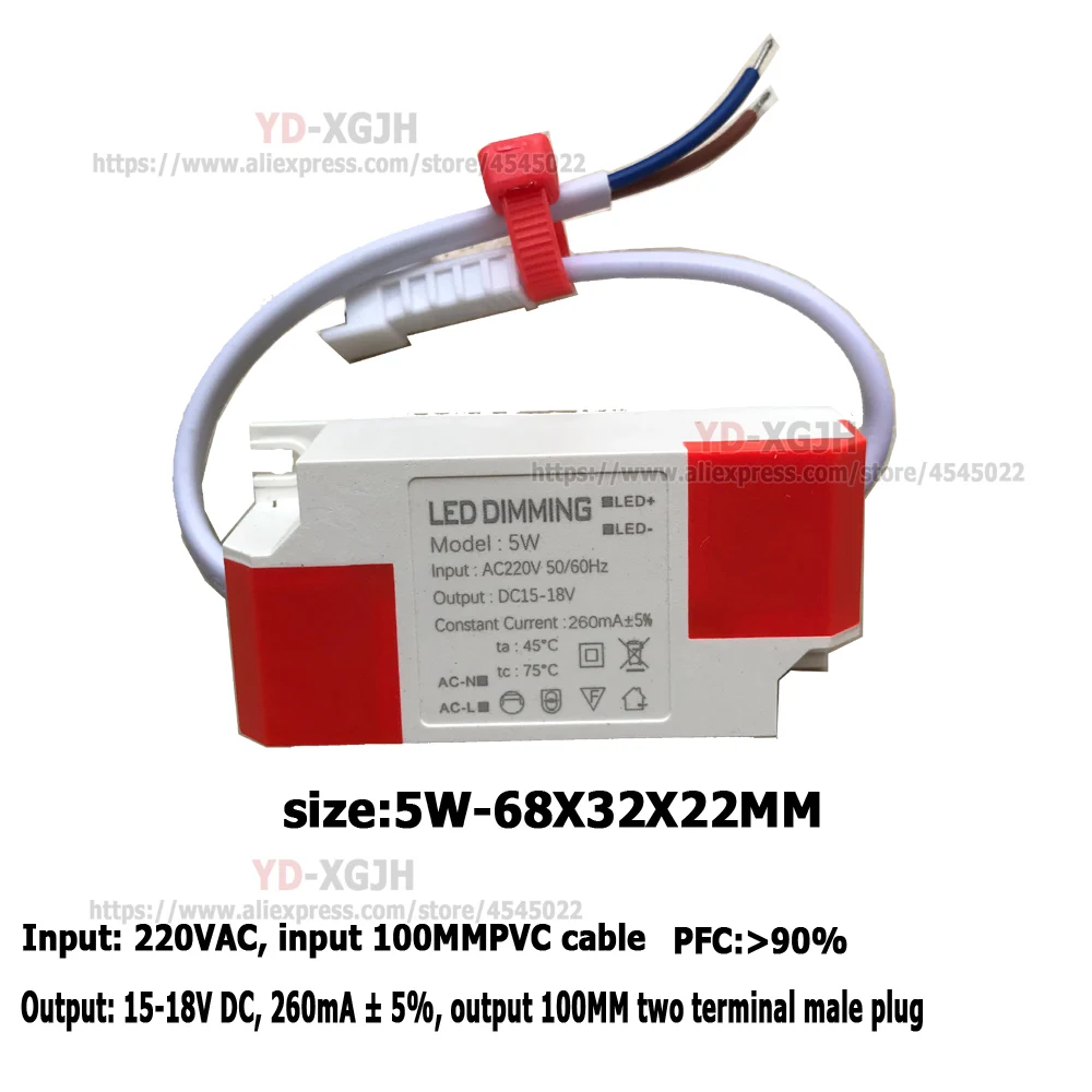 Pilote d'alimentation LED, tube d'éclairage, plafonnier, panneau d'éclairage, rail d'éclairage, monté en surface, thyristor, gradation