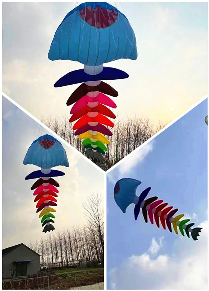 Fishbone cerfs-volants doux pendentif trompos cometa puissance cerf-volant jeux de plein air drachen fliegen kinder Flying serpent flyreel vlieger pipa fun