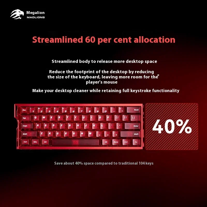 FGG Madlions MAD Light 60HE Magnetic Switch Keyboard 0.01mmRT Wired Mechanical Keyboard 8000Hz Gaming Keyboard PC Accessories